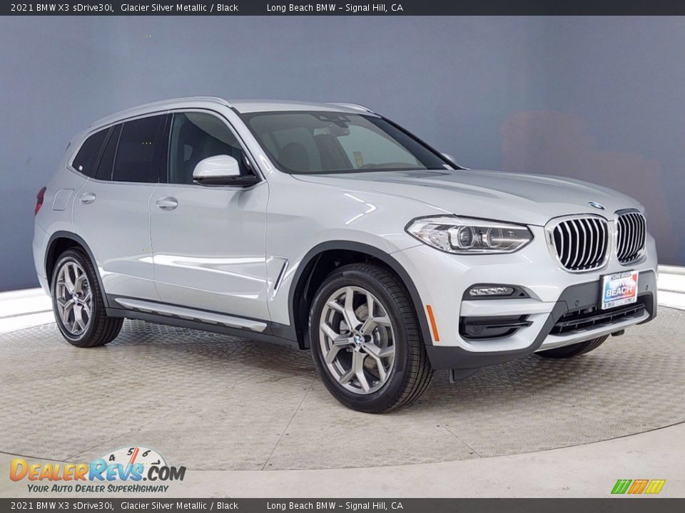 2021 BMW X3 sDrive30i Glacier Silver Metallic / Black Photo #27