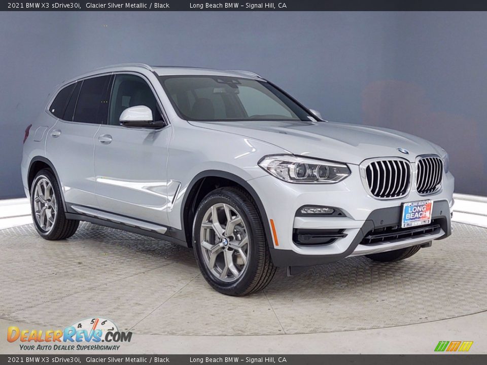 2021 BMW X3 sDrive30i Glacier Silver Metallic / Black Photo #1