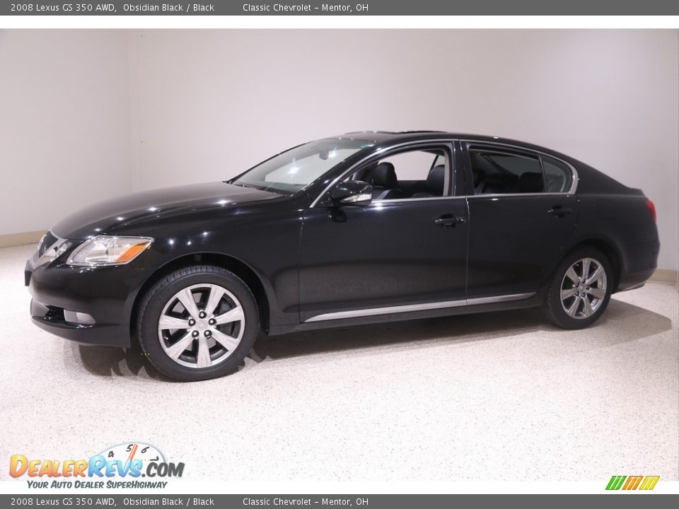 2008 Lexus GS 350 AWD Obsidian Black / Black Photo #3