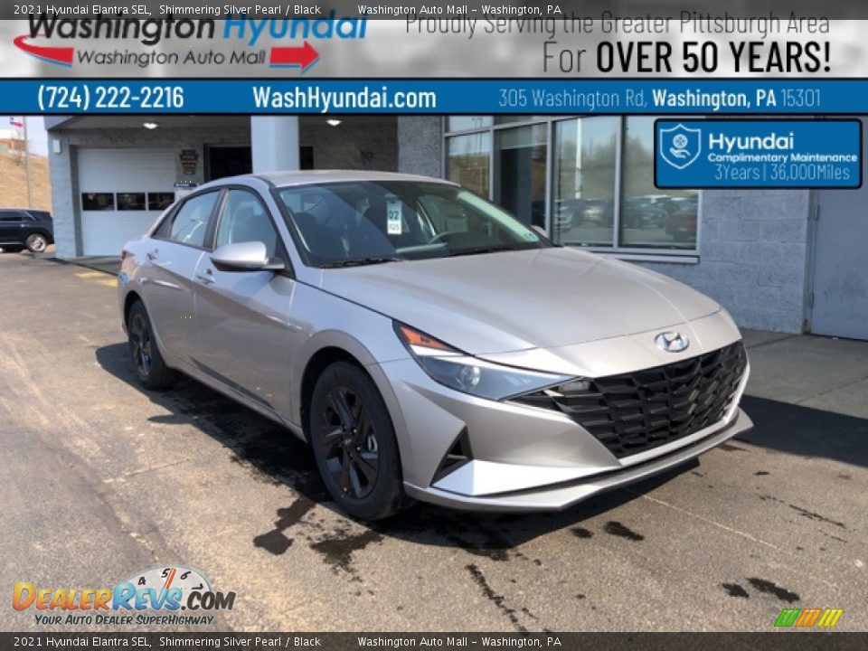 2021 Hyundai Elantra SEL Shimmering Silver Pearl / Black Photo #1