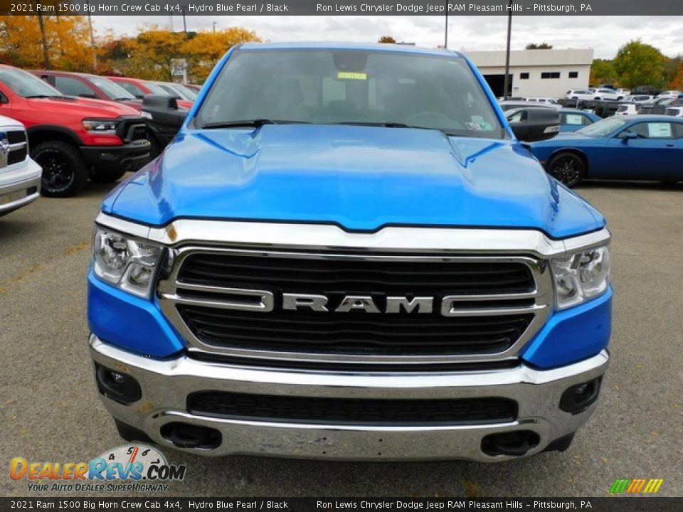 2021 Ram 1500 Big Horn Crew Cab 4x4 Hydro Blue Pearl / Black Photo #2