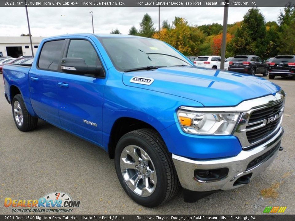 2021 Ram 1500 Big Horn Crew Cab 4x4 Hydro Blue Pearl / Black Photo #3