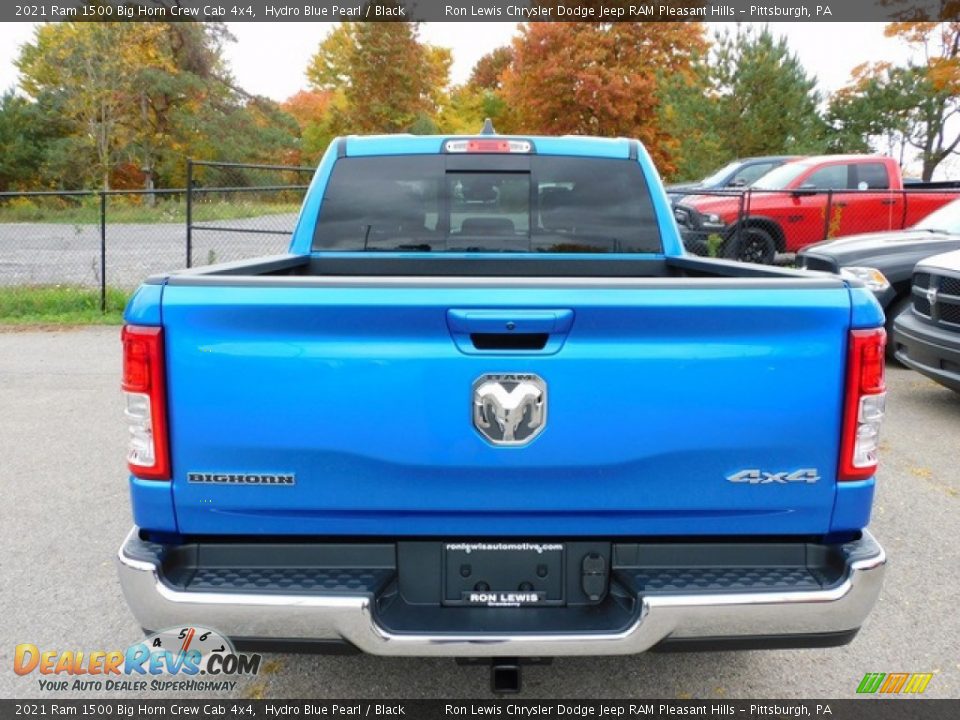 2021 Ram 1500 Big Horn Crew Cab 4x4 Hydro Blue Pearl / Black Photo #6