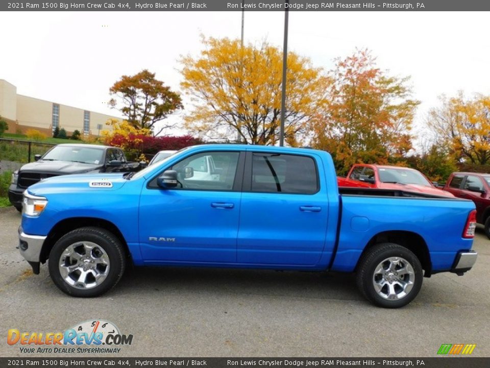 2021 Ram 1500 Big Horn Crew Cab 4x4 Hydro Blue Pearl / Black Photo #9