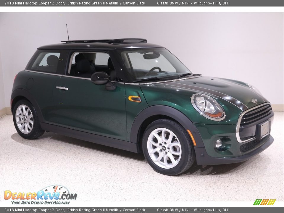 2018 Mini Hardtop Cooper 2 Door British Racing Green II Metallic / Carbon Black Photo #1