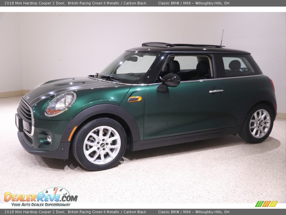 2018 Mini Hardtop Cooper 2 Door British Racing Green II Metallic / Carbon Black Photo #3