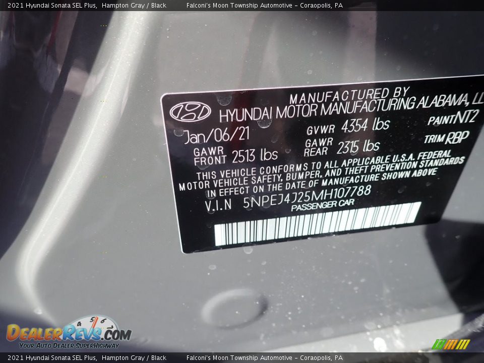 2021 Hyundai Sonata SEL Plus Hampton Gray / Black Photo #12