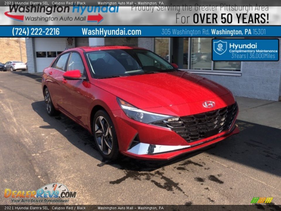 2021 Hyundai Elantra SEL Calypso Red / Black Photo #1