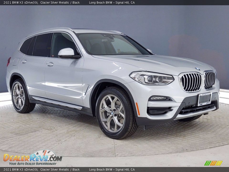 2021 BMW X3 sDrive30i Glacier Silver Metallic / Black Photo #1