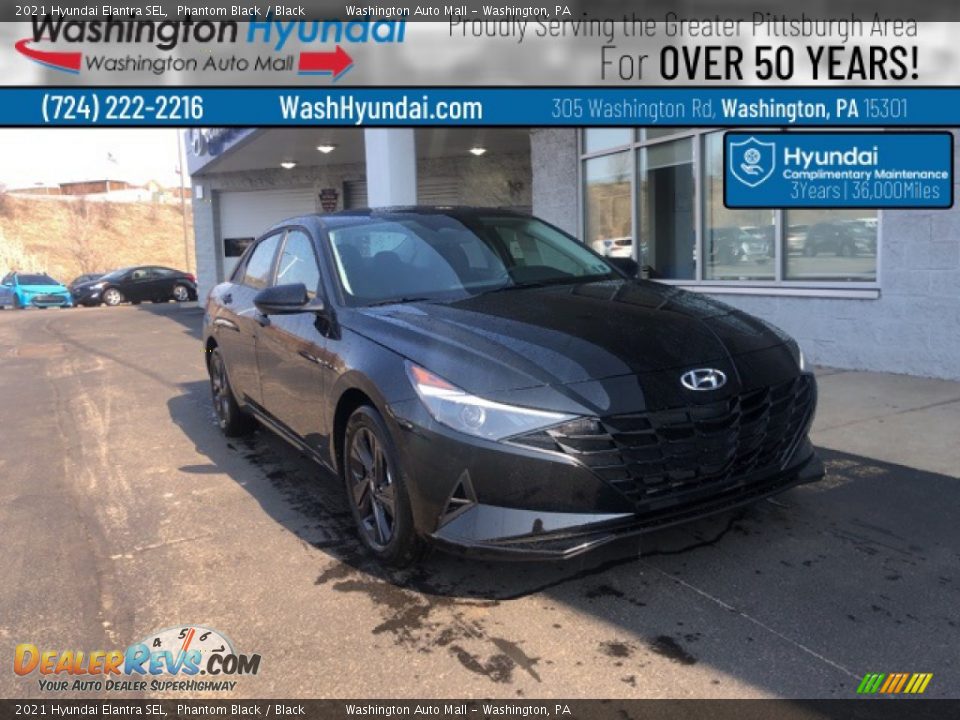 2021 Hyundai Elantra SEL Phantom Black / Black Photo #1