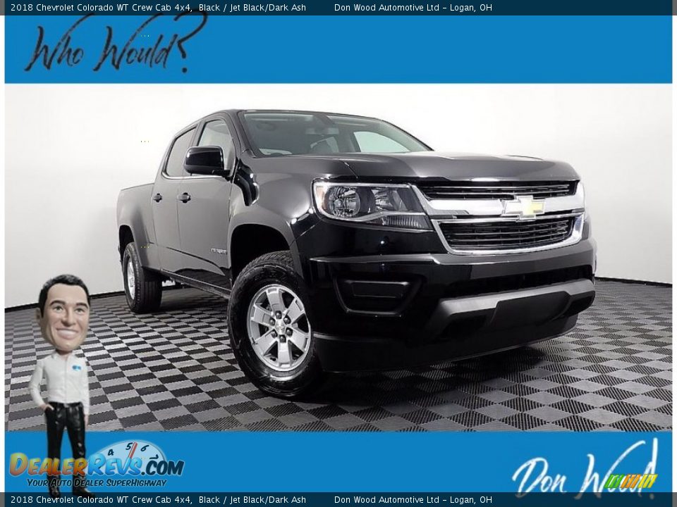 2018 Chevrolet Colorado WT Crew Cab 4x4 Black / Jet Black/Dark Ash Photo #1