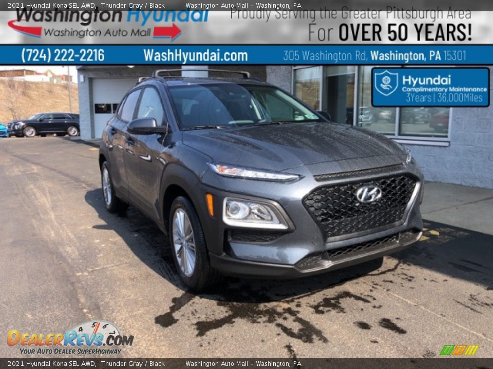 2021 Hyundai Kona SEL AWD Thunder Gray / Black Photo #1