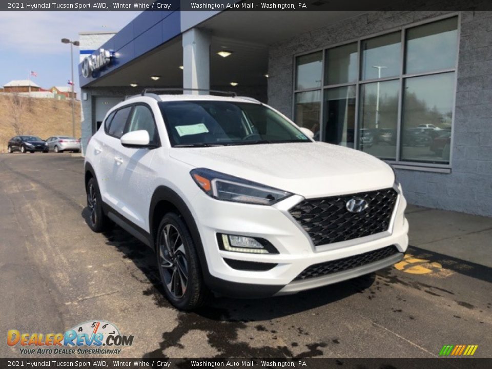 2021 Hyundai Tucson Sport AWD Winter White / Gray Photo #1