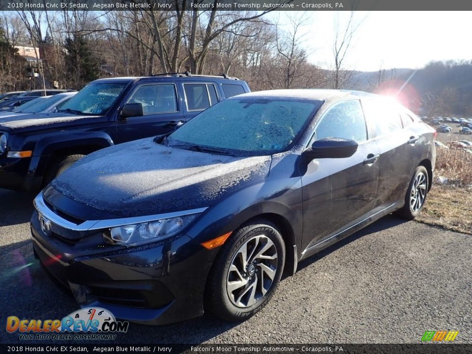 2018 Honda Civic EX Sedan Aegean Blue Metallic / Ivory Photo #1