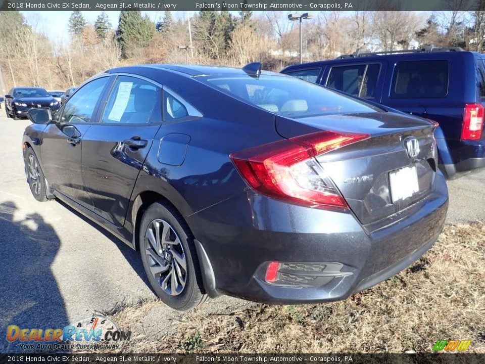 2018 Honda Civic EX Sedan Aegean Blue Metallic / Ivory Photo #2