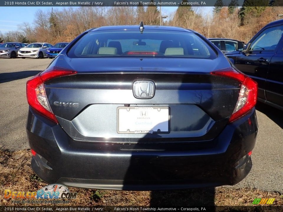 2018 Honda Civic EX Sedan Aegean Blue Metallic / Ivory Photo #3