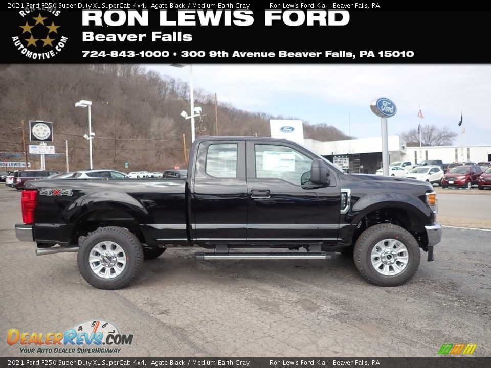 2021 Ford F250 Super Duty XL SuperCab 4x4 Agate Black / Medium Earth Gray Photo #1