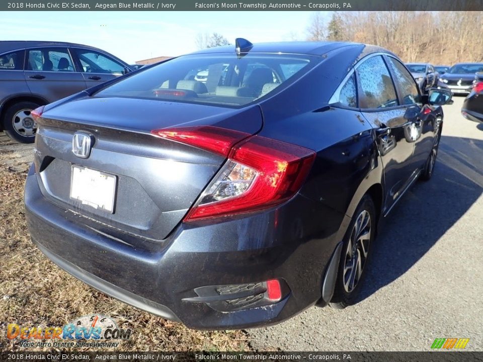 2018 Honda Civic EX Sedan Aegean Blue Metallic / Ivory Photo #4