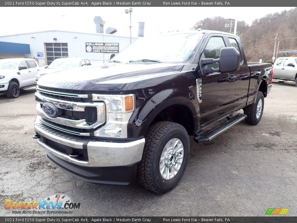 2021 Ford F250 Super Duty XL SuperCab 4x4 Agate Black / Medium Earth Gray Photo #5