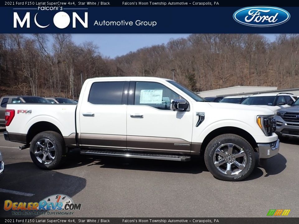 2021 Ford F150 Lariat SuperCrew 4x4 Star White / Black Photo #1