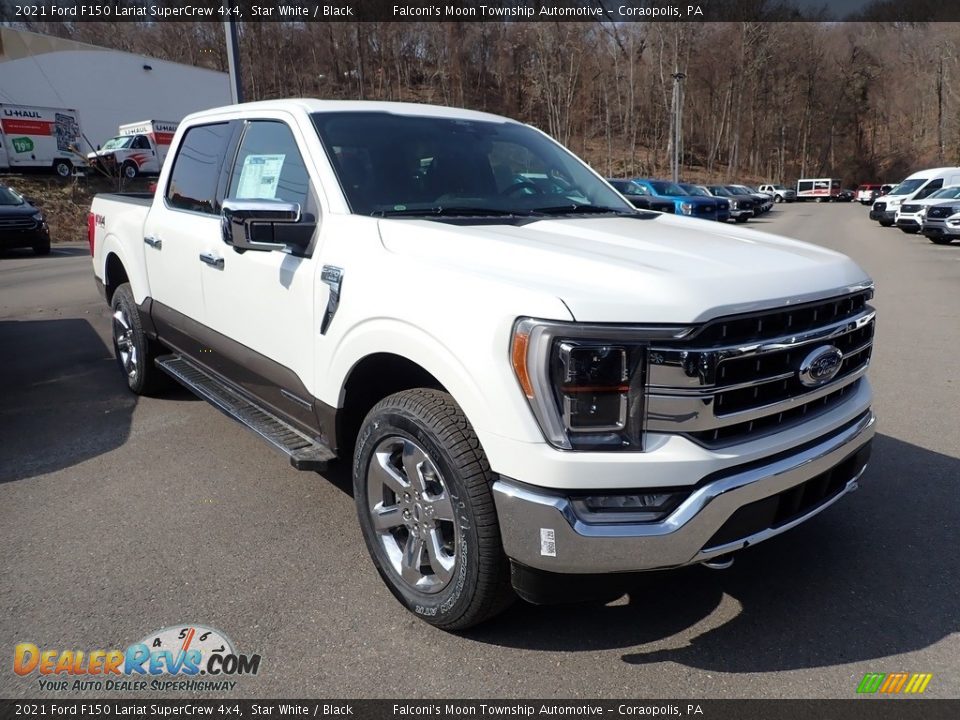 2021 Ford F150 Lariat SuperCrew 4x4 Star White / Black Photo #2