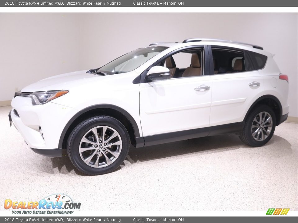 2018 Toyota RAV4 Limited AWD Blizzard White Pearl / Nutmeg Photo #3