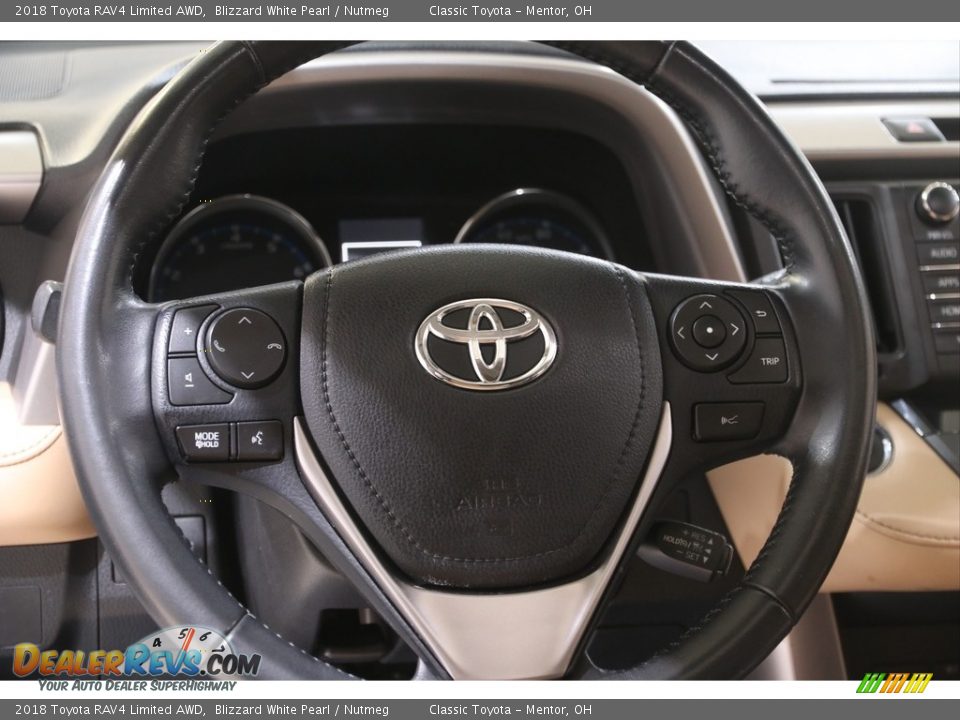 2018 Toyota RAV4 Limited AWD Blizzard White Pearl / Nutmeg Photo #7
