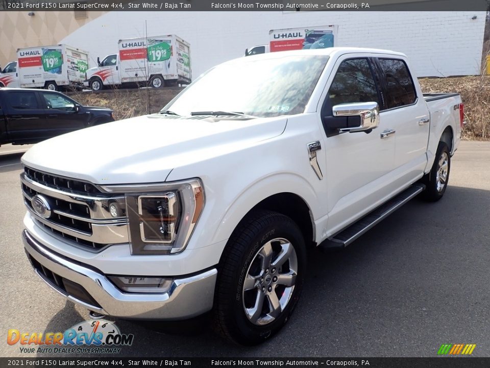 2021 Ford F150 Lariat SuperCrew 4x4 Star White / Baja Tan Photo #5