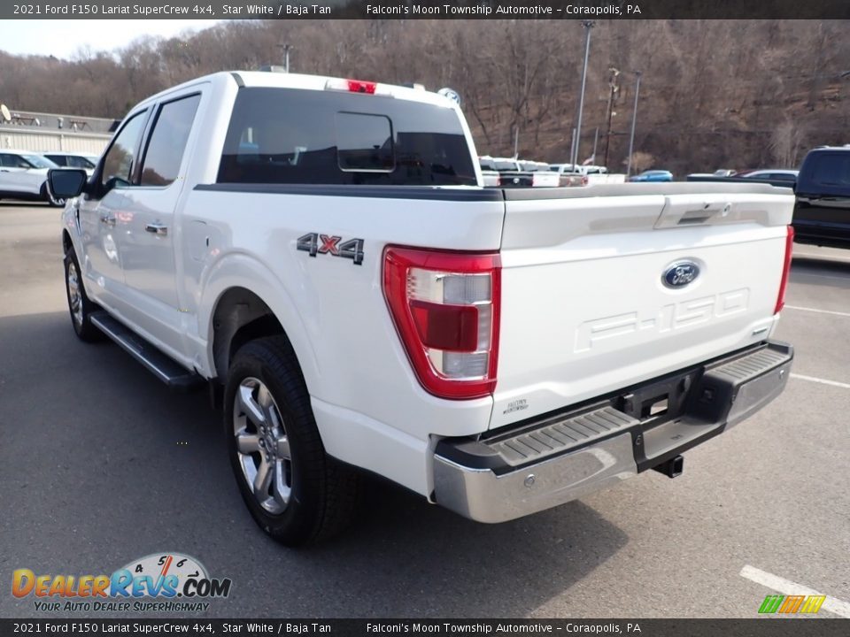 2021 Ford F150 Lariat SuperCrew 4x4 Star White / Baja Tan Photo #6