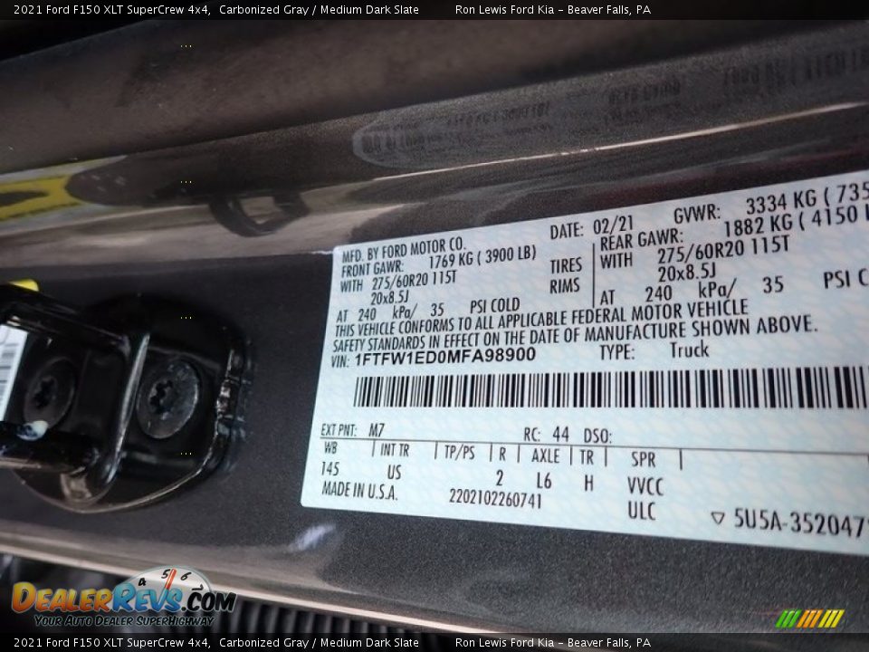 2021 Ford F150 XLT SuperCrew 4x4 Carbonized Gray / Medium Dark Slate Photo #16