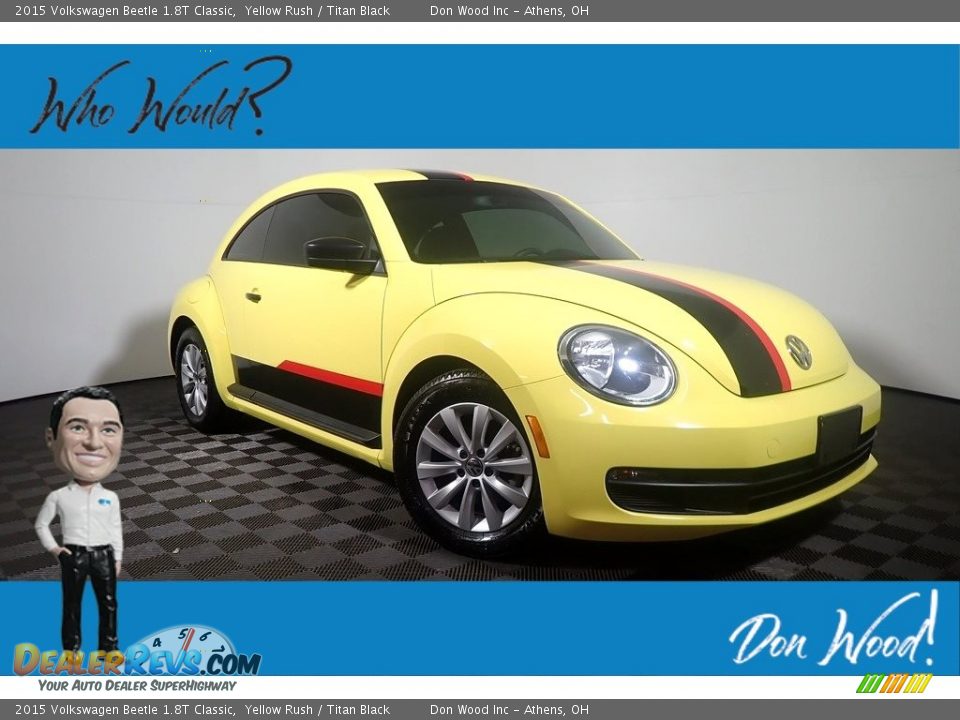 2015 Volkswagen Beetle 1.8T Classic Yellow Rush / Titan Black Photo #1