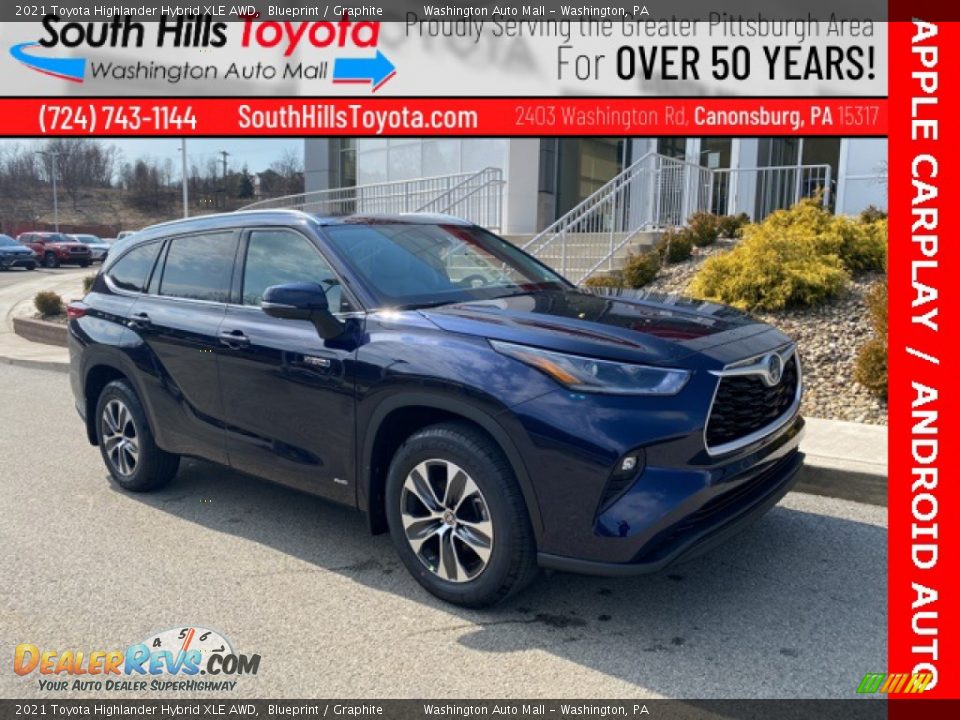 2021 Toyota Highlander Hybrid XLE AWD Blueprint / Graphite Photo #1