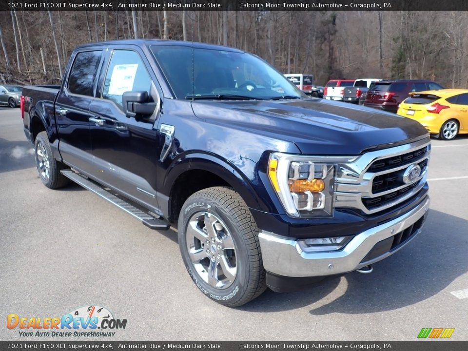 2021 Ford F150 XLT SuperCrew 4x4 Antimatter Blue / Medium Dark Slate Photo #3