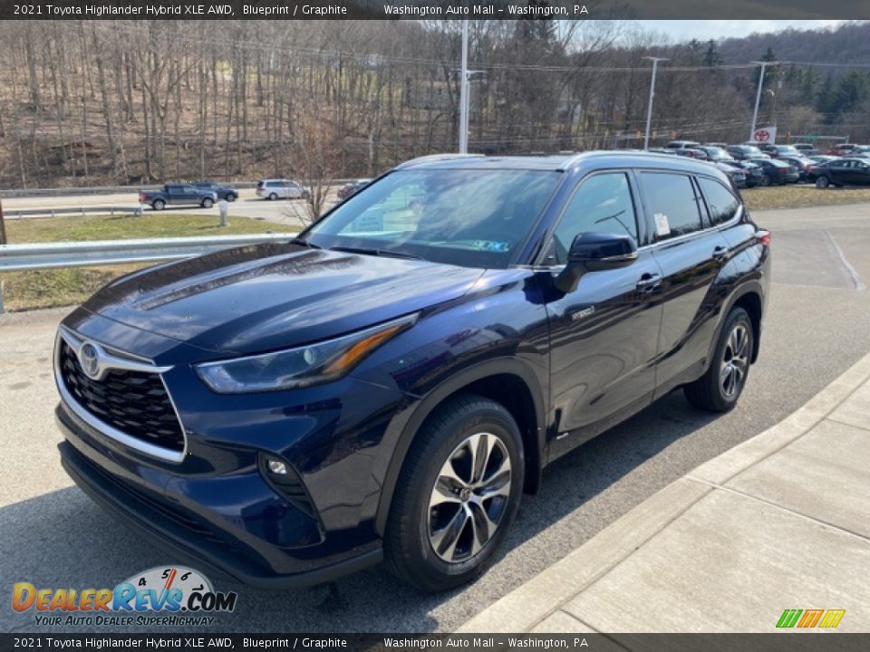 2021 Toyota Highlander Hybrid XLE AWD Blueprint / Graphite Photo #13