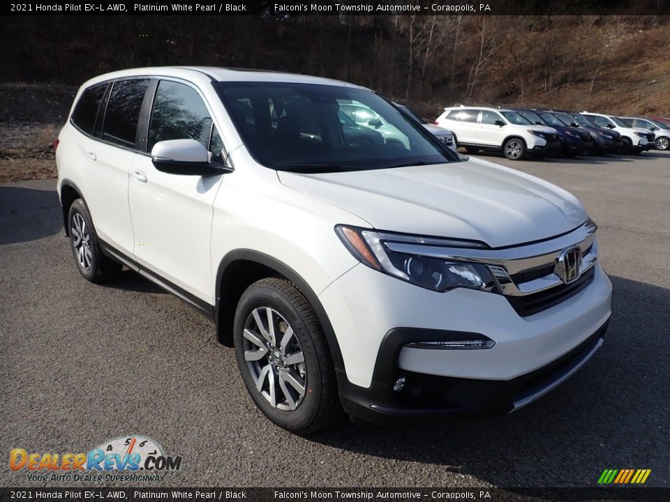 2021 Honda Pilot EX-L AWD Platinum White Pearl / Black Photo #5