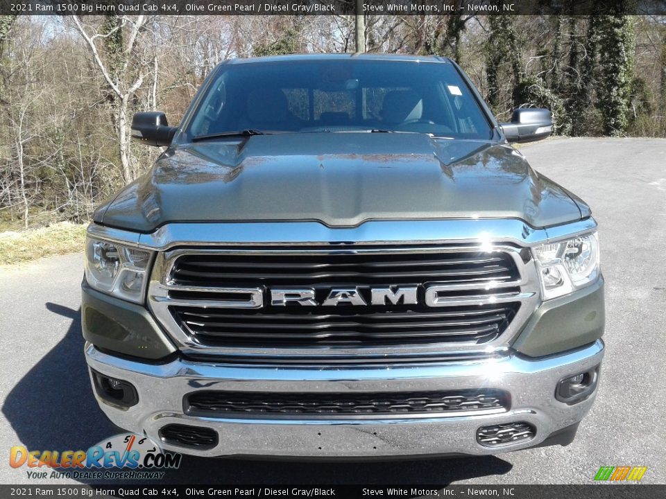 2021 Ram 1500 Big Horn Quad Cab 4x4 Olive Green Pearl / Diesel Gray/Black Photo #3