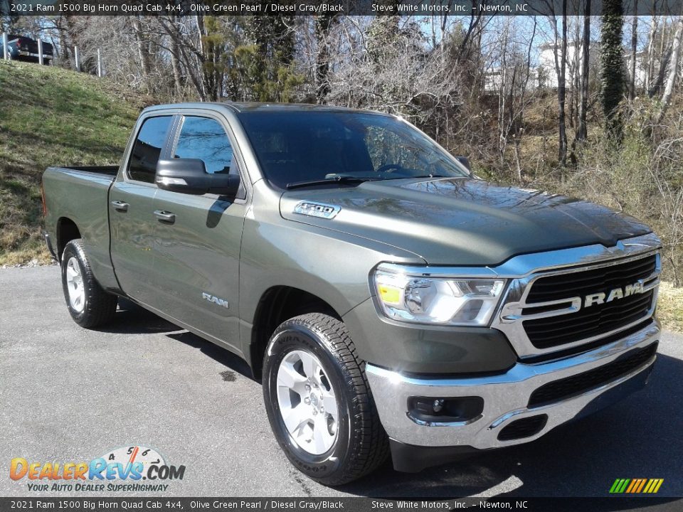 2021 Ram 1500 Big Horn Quad Cab 4x4 Olive Green Pearl / Diesel Gray/Black Photo #4