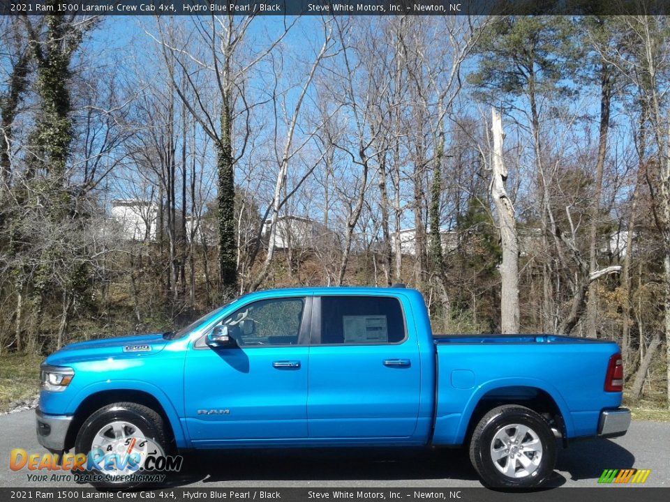 2021 Ram 1500 Laramie Crew Cab 4x4 Hydro Blue Pearl / Black Photo #1