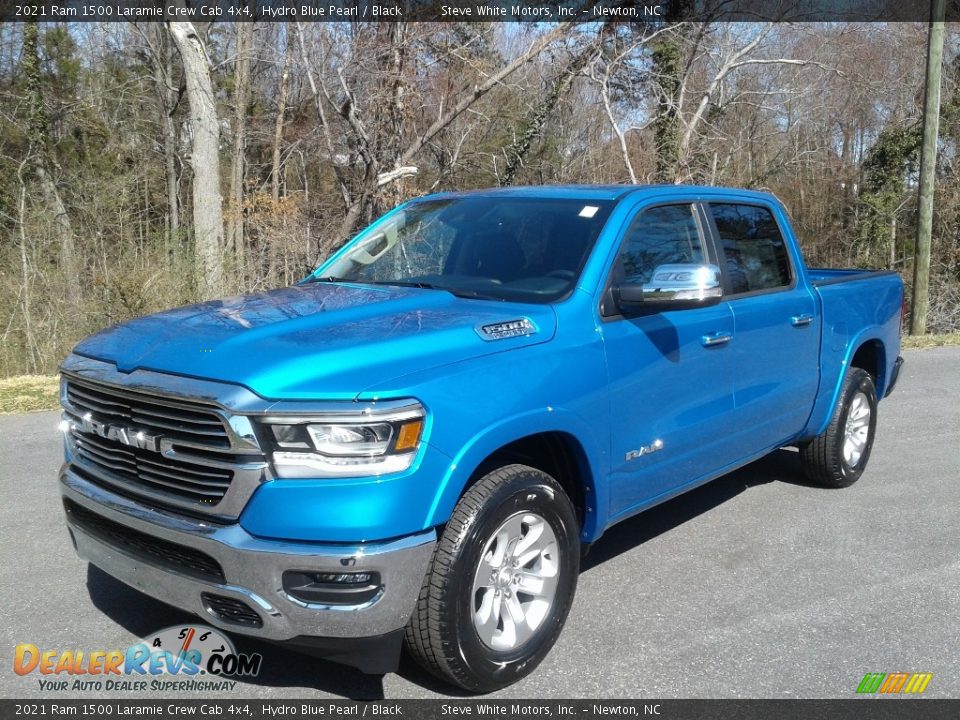 2021 Ram 1500 Laramie Crew Cab 4x4 Hydro Blue Pearl / Black Photo #2