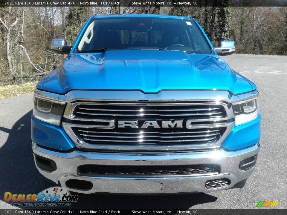 2021 Ram 1500 Laramie Crew Cab 4x4 Hydro Blue Pearl / Black Photo #3