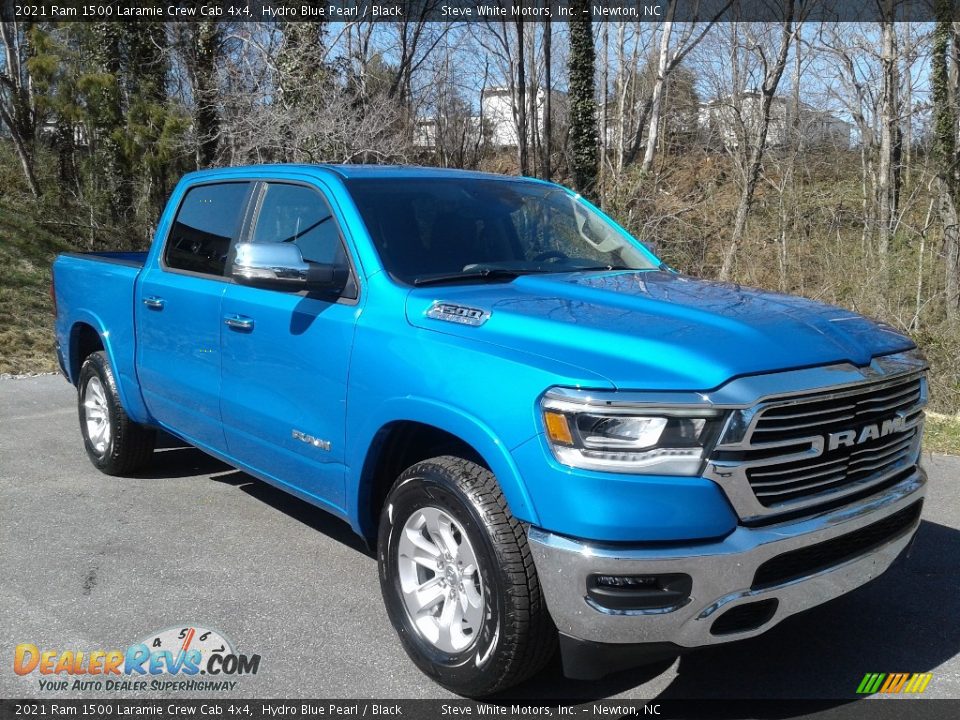 2021 Ram 1500 Laramie Crew Cab 4x4 Hydro Blue Pearl / Black Photo #4