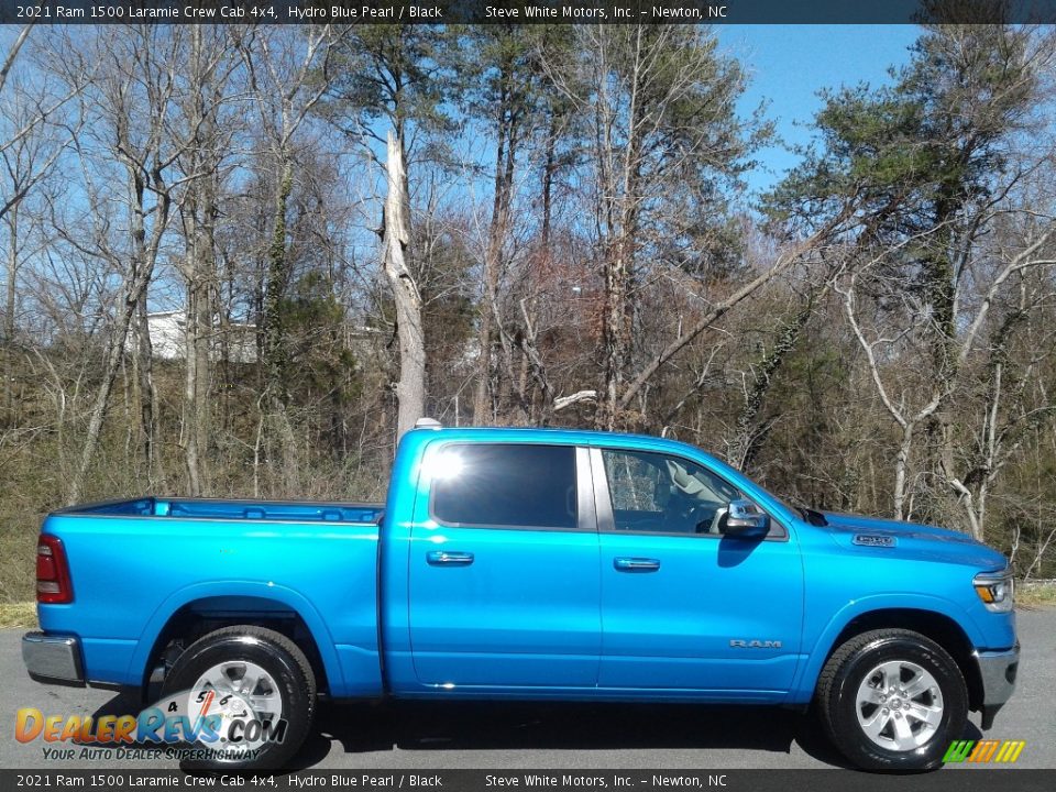 2021 Ram 1500 Laramie Crew Cab 4x4 Hydro Blue Pearl / Black Photo #5