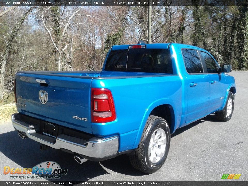 2021 Ram 1500 Laramie Crew Cab 4x4 Hydro Blue Pearl / Black Photo #6