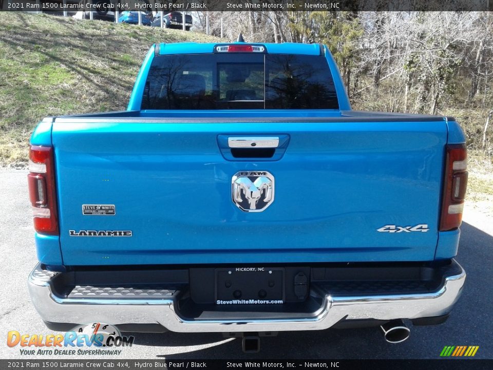 2021 Ram 1500 Laramie Crew Cab 4x4 Hydro Blue Pearl / Black Photo #7