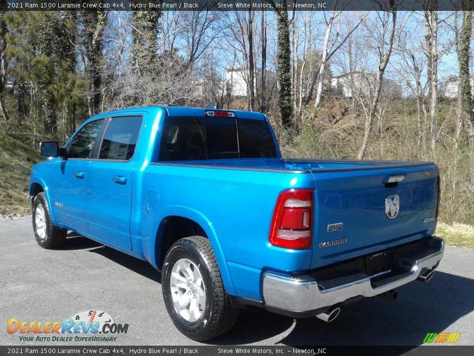 2021 Ram 1500 Laramie Crew Cab 4x4 Hydro Blue Pearl / Black Photo #9