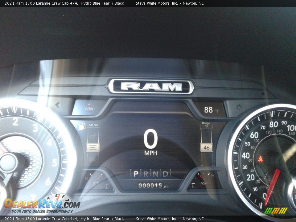 2021 Ram 1500 Laramie Crew Cab 4x4 Hydro Blue Pearl / Black Photo #21