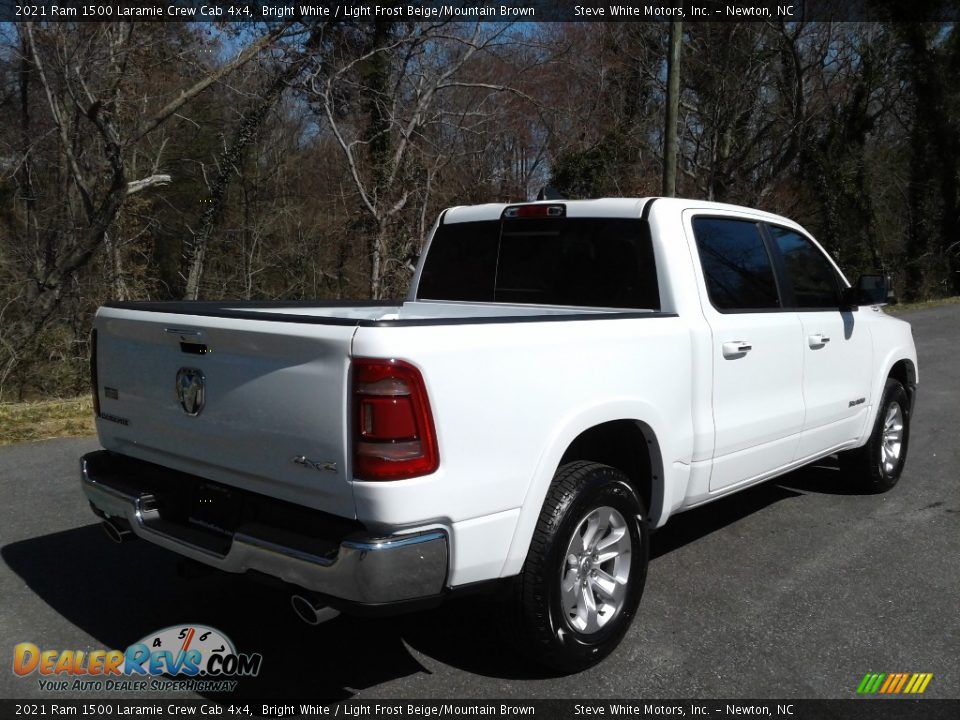 2021 Ram 1500 Laramie Crew Cab 4x4 Bright White / Light Frost Beige/Mountain Brown Photo #6