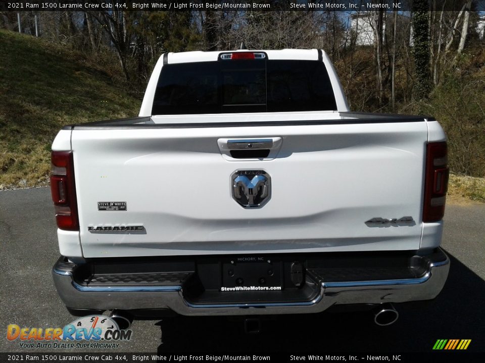 2021 Ram 1500 Laramie Crew Cab 4x4 Bright White / Light Frost Beige/Mountain Brown Photo #7