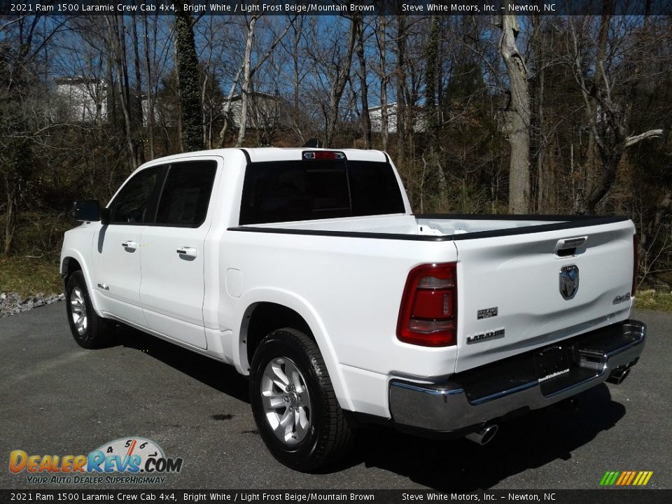 2021 Ram 1500 Laramie Crew Cab 4x4 Bright White / Light Frost Beige/Mountain Brown Photo #9