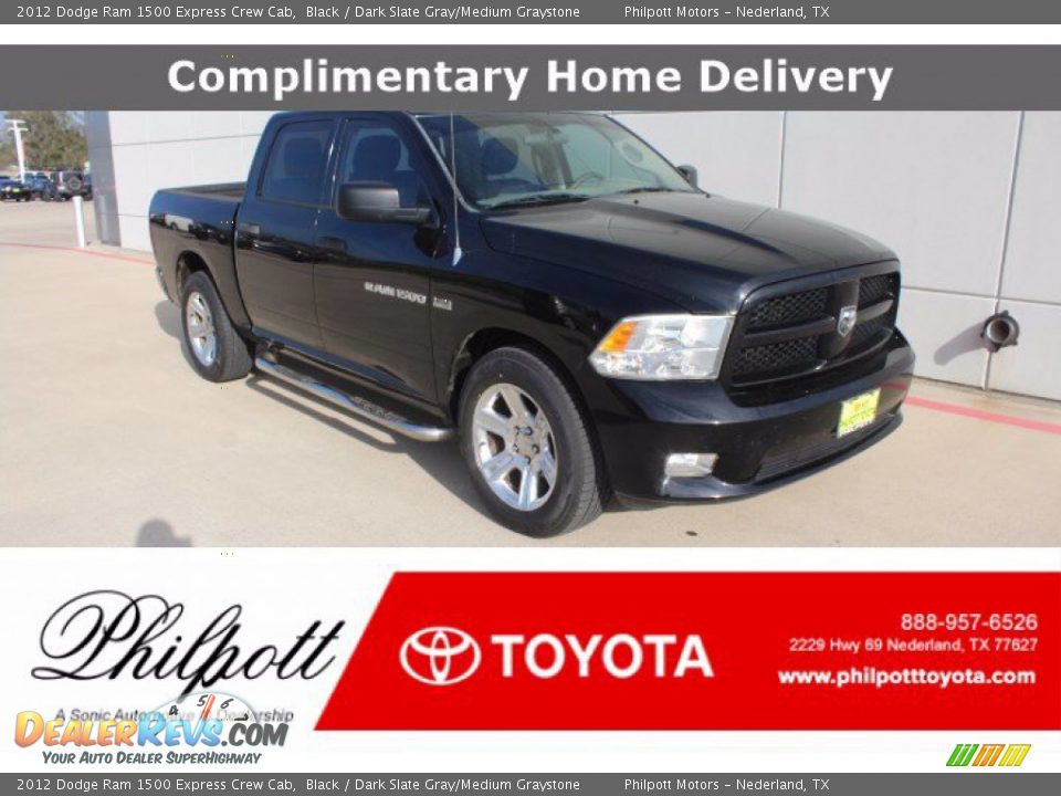 2012 Dodge Ram 1500 Express Crew Cab Black / Dark Slate Gray/Medium Graystone Photo #1